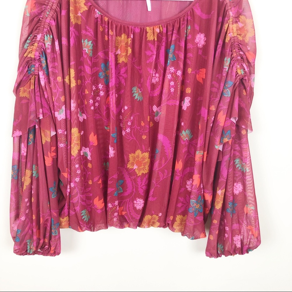 Free People Wildflower Floral  Honey Blouse - Picture 3 of 7